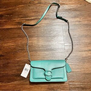 Coach Teal Crossbody Bag with Chain Strap